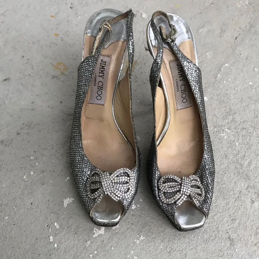 Jimmy Choo glitter n rhinestones